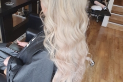 U-Tip-Hair-Extensions-by-Jenny-22/24 inch. After with curls.Creating the perfect blend of blondes.