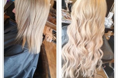Before & after UTip hair extensions by Jenny Finn.